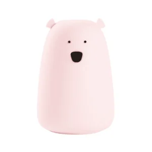 Stor Björn Silikon Nattlampa - Rosa