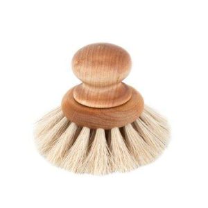 Diskborste rund med knopp. Oljad björk & tagel